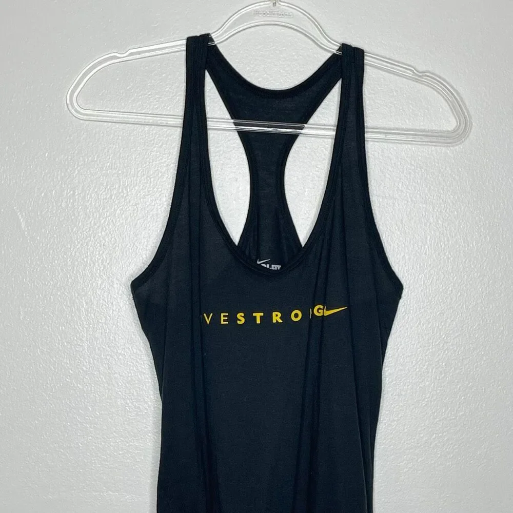 Nike Dri Fit Livestrong Tank Top Racerback Athletic Black Women’s Size Small